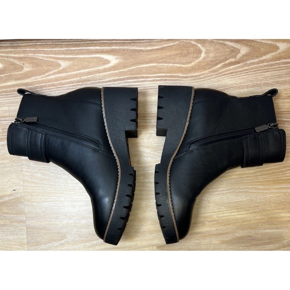 Blondo Dagger Waterproof Boots 9M Black Echo Nubuck Leather Zip Buckle B7328 EUC - Picture 6 of 13